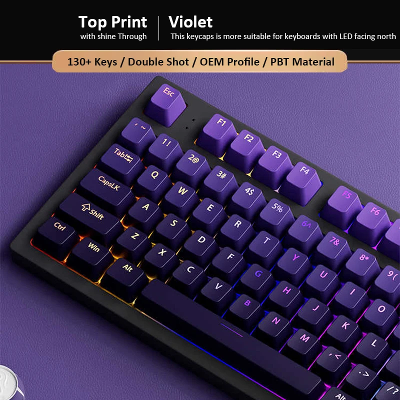 Кастомные градиентные фиолетов – обзор и цена Gaming Keyboard Top